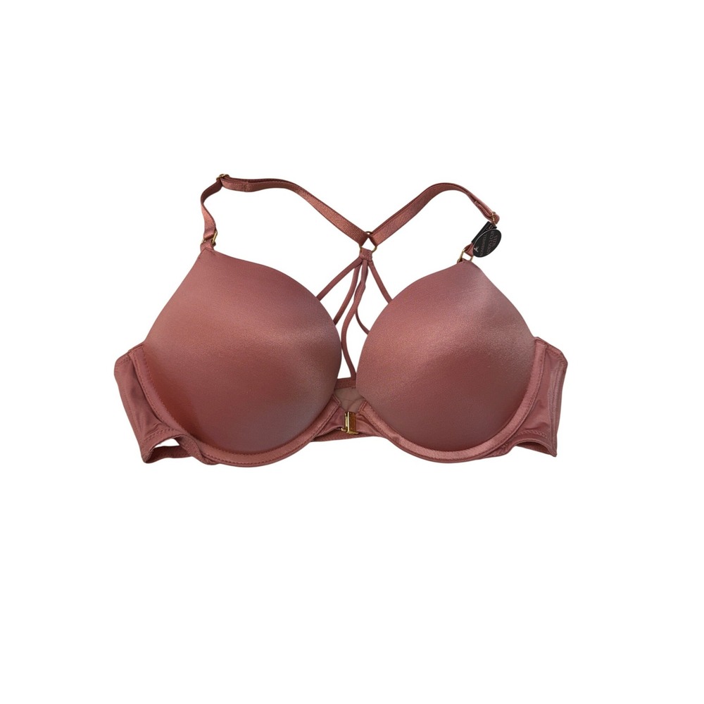 Victoria's Secret Bombshell Add 2 Cups Push Up Bra Pink Strappy 34B NWT New